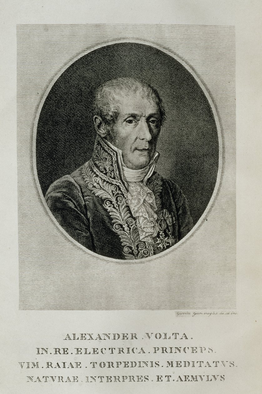 Alessandro Giuseppe Antonio Anastasio Volta (1745-1827), z LOpera Alessandro Volta, Mediolan, 1927 autorstwa Italian School