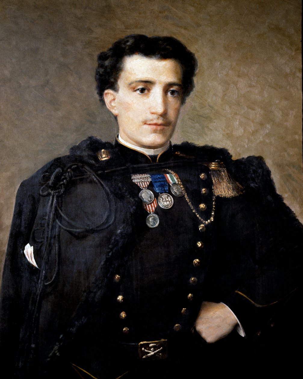 Alfredo Savio, oficer artylerii, brał udział w wojnie o niepodległość w latach 1859-60 (olej na płótnie) autorstwa Italian School