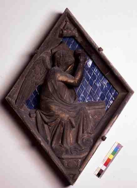 Figura alegoryczna, płytka reliefowa z Campanile (marmur i ceramika) autorstwa Italian School
