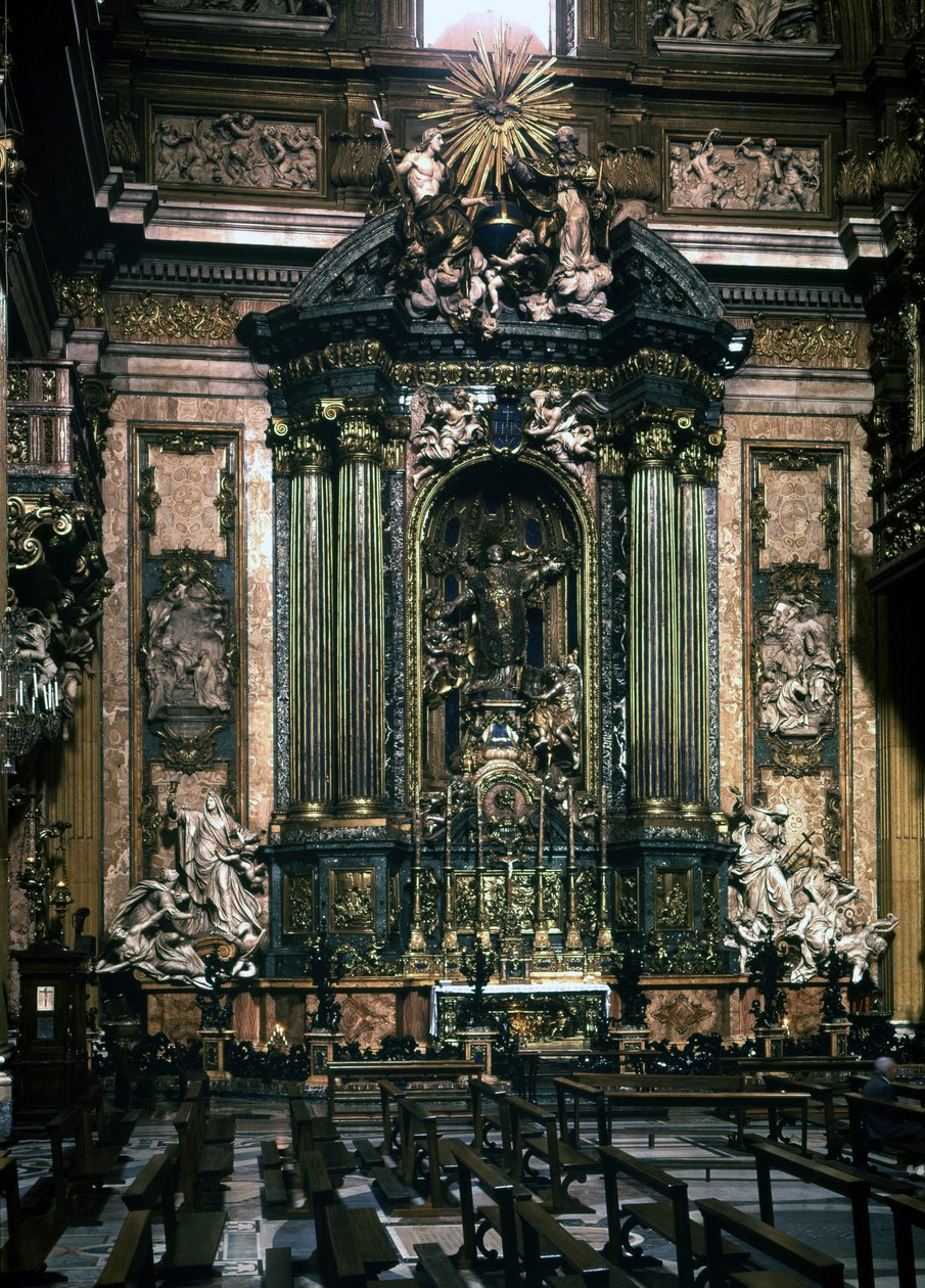 Ołtarz św. Ignacego w kościele Jezusa w Rzymie (sztuka baroku). autorstwa Italian School