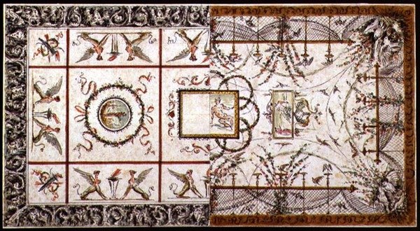 Alternatywne projekty sufitu w stylu neoklasycystycznym, ok. 1800 (pióro i atrament oraz akwarela na papierze) autorstwa Italian School