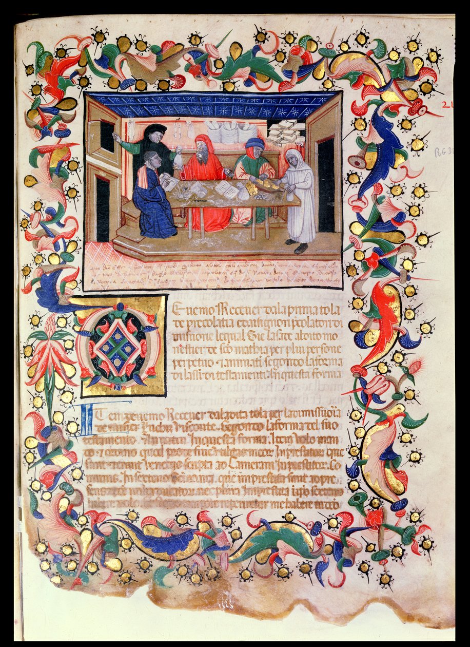 Bankowość, Szkoła Veneto-Bolognese (miniaturowa) (patrz także 60917-19) autorstwa Italian School