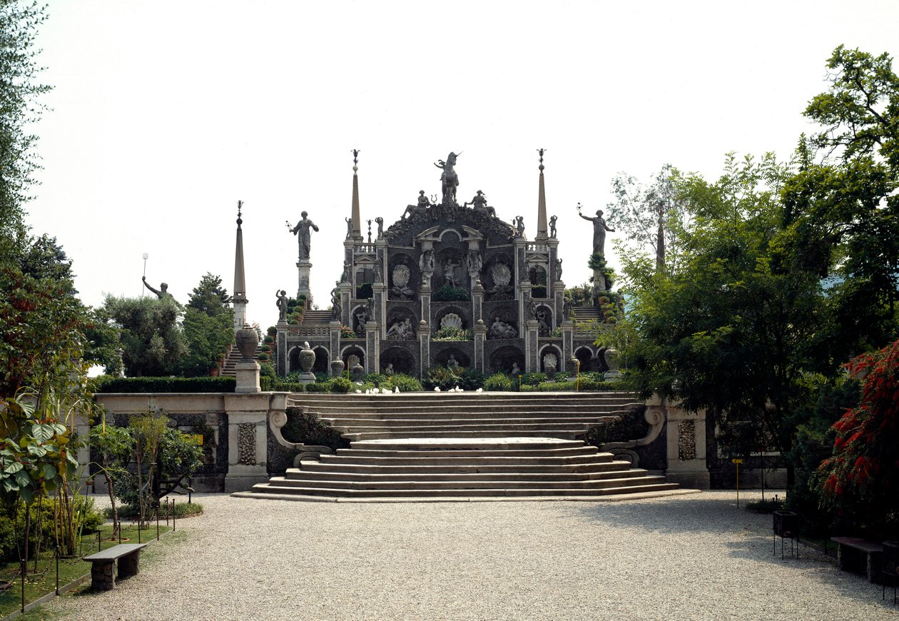 Barokowy Pałac Vitaliano I Borromeo z 1632 roku, Isola Bella, Jezioro Maggiore (Jezioro Maggiore) Włochy autorstwa Italian School