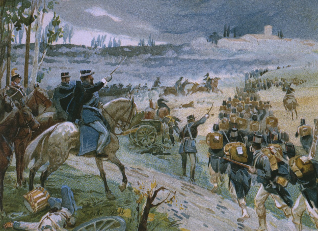 Zdobycie Rzymu przez naruszenie Porta Pia 20 września 1870, ilustracja z albumu poświęconego historii Risorgimento wykonanego dla czekoladowego Talmone, koniec XIX wieku autorstwa Italian School