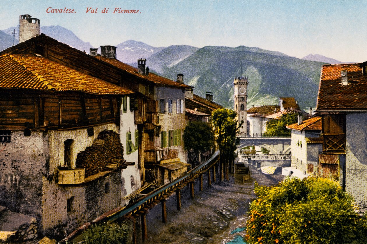 Cavalese, Val di Fiemme, pocztówka, Trydent-Górna Adyga, Włochy, XX wiek autorstwa Italian School