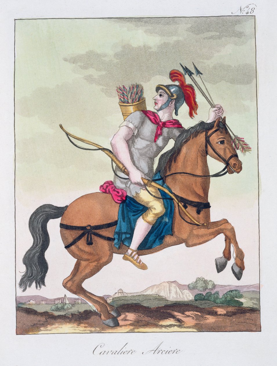 Łucznik kawaleryjski, z Lantica Roma, 1825 r. autorstwa Italian School
