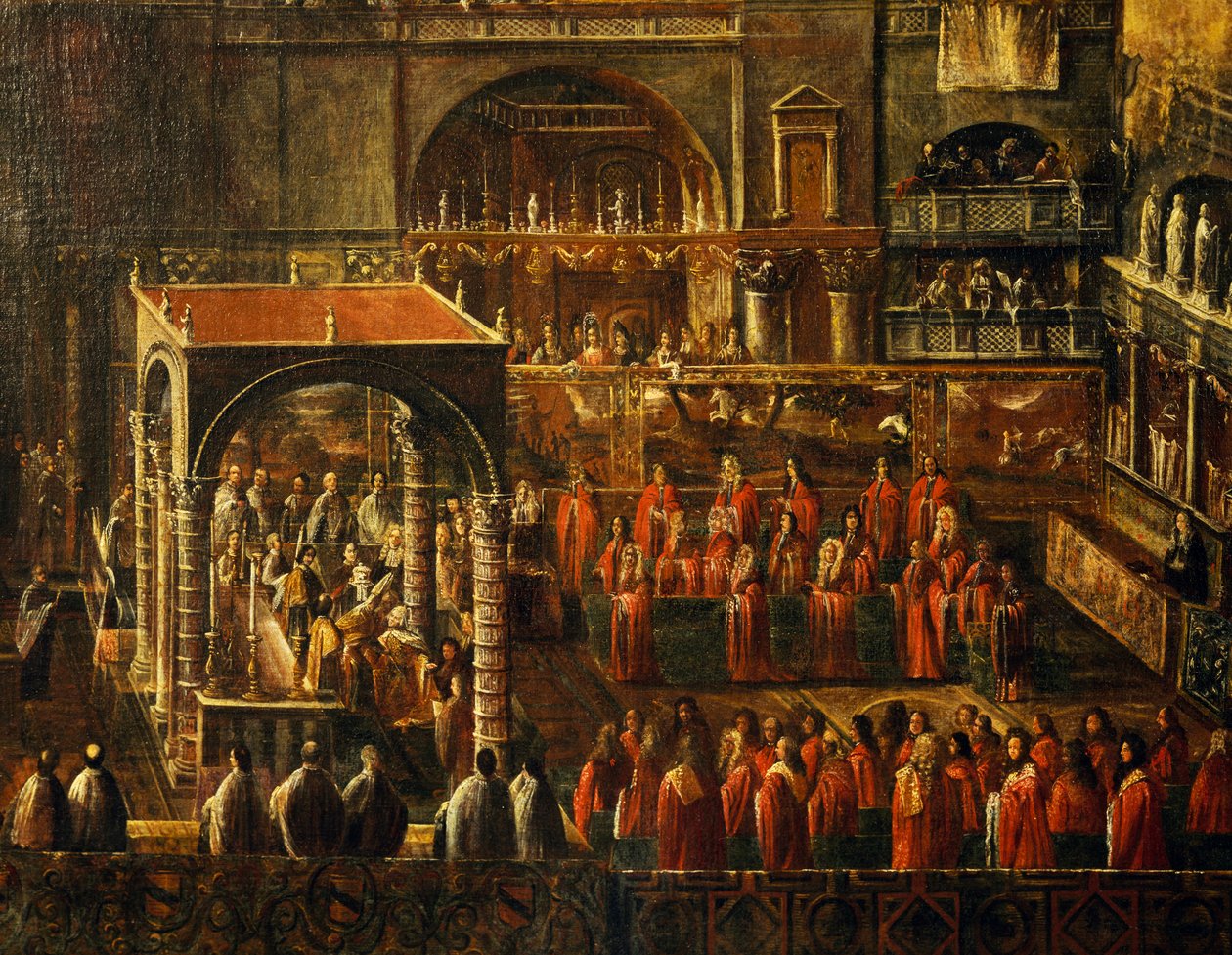 Ceremonia w bazylice św. Marka w Wenecji, obraz anonimowego artysty, Włochy autorstwa Italian School