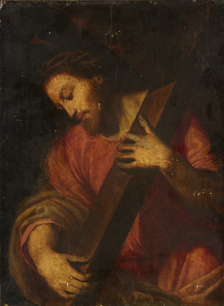 Chrystus niosący krzyż (olej na desce) autorstwa Italian School
