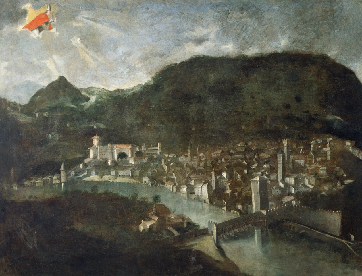 Miasto Trento, ex-voto od 1682, Włochy autorstwa Italian School