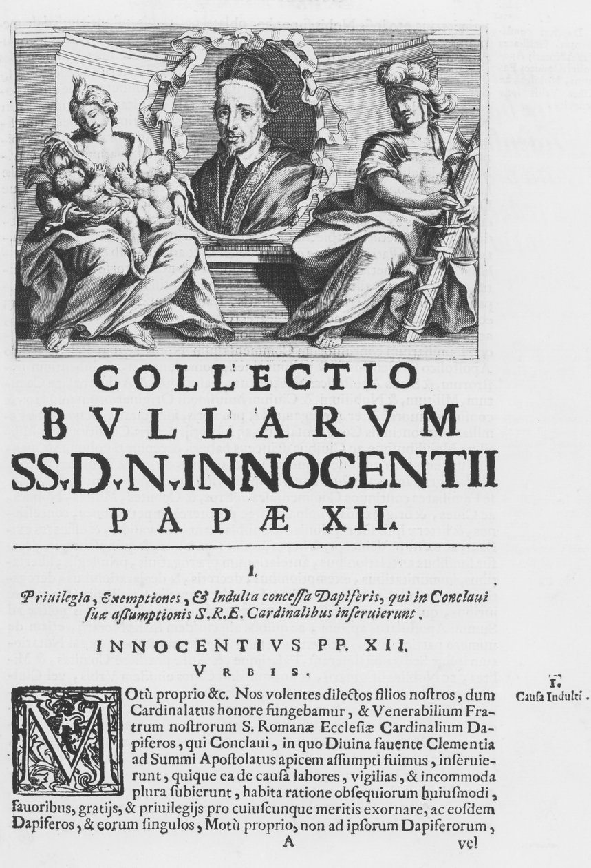 Zbiór Bulli Papieża Innocentego XII (rycina) autorstwa Italian School