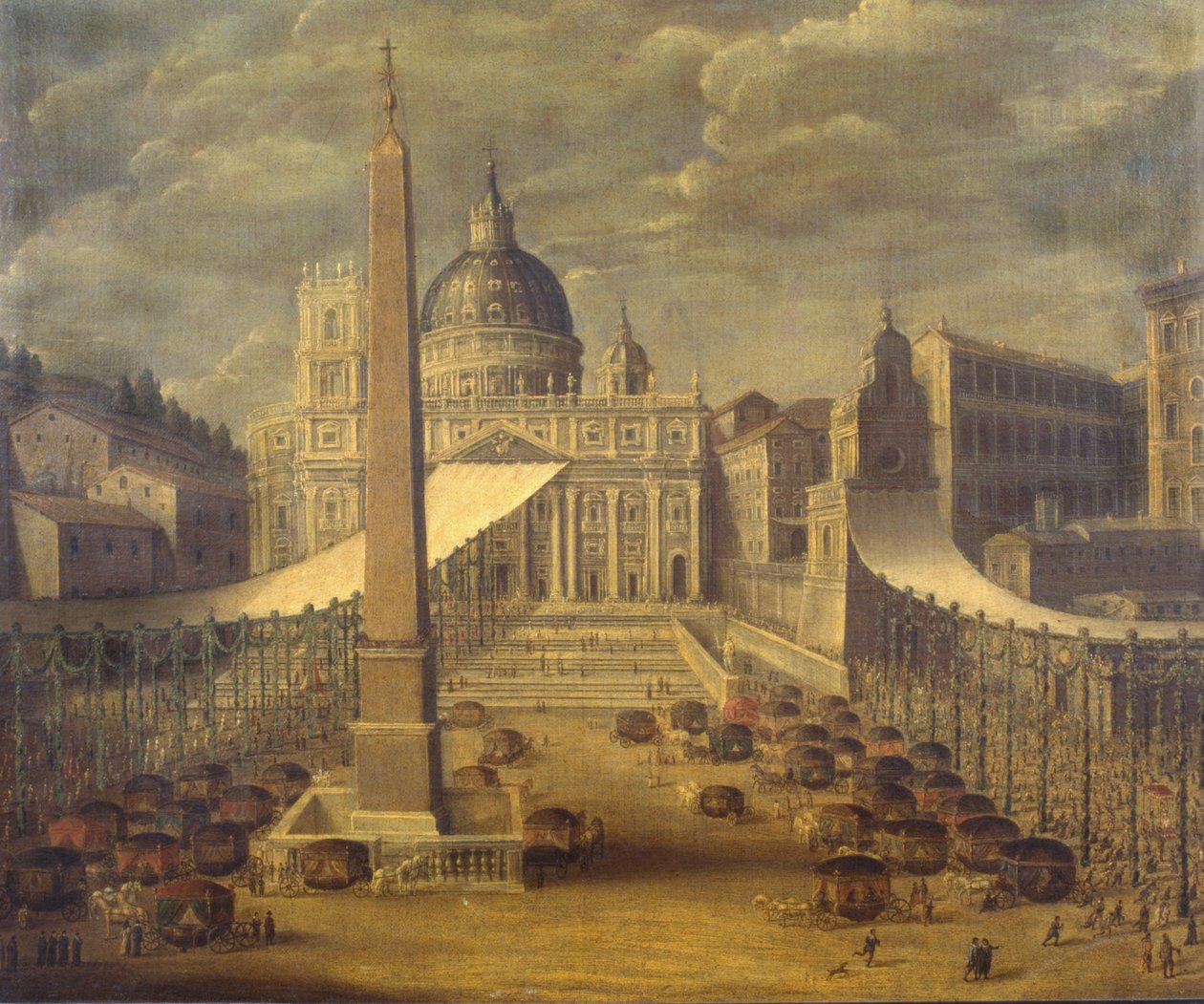 Procesja Bożego Ciała na Piazza San Pietro autorstwa Italian School