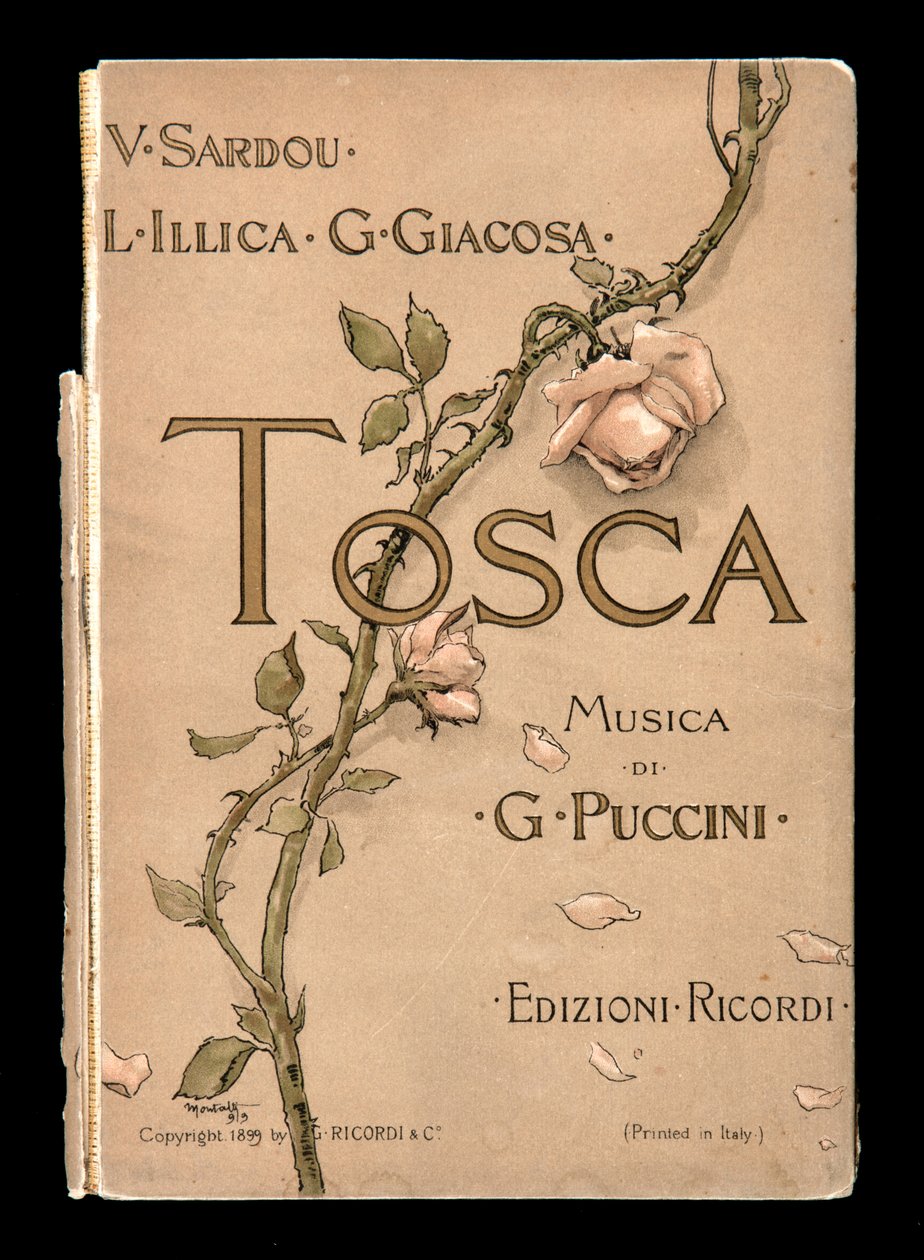 Okładka, Libretto della Tosca Giacomo Pucciniego, wydanie Ricordi, Włochy autorstwa Italian School