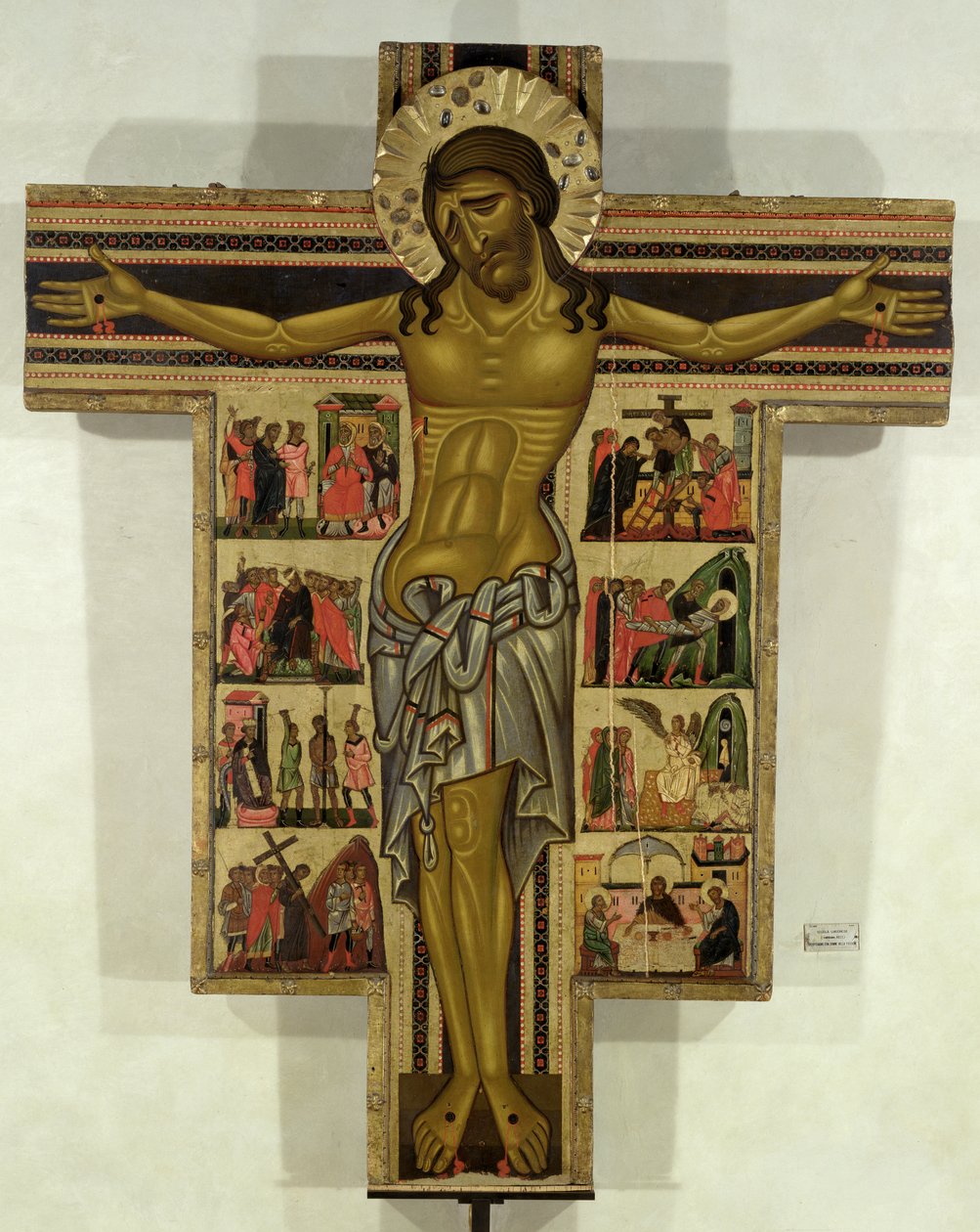 Ukrzyżowanie z Opowieściami Męki Pańskiej, Szkoła Lukki (tempera na panelu) autorstwa Italian School