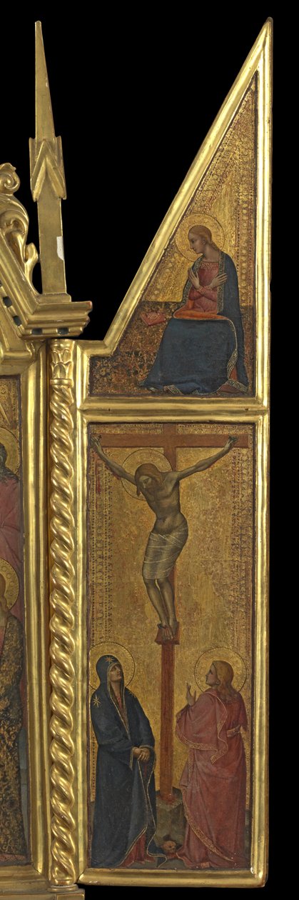 Ukrzyżowanie z Dziewicą Zwiastowania - powyżej (prawy panel), ok. 1330-70 (tempera na panelu) autorstwa Italian School
