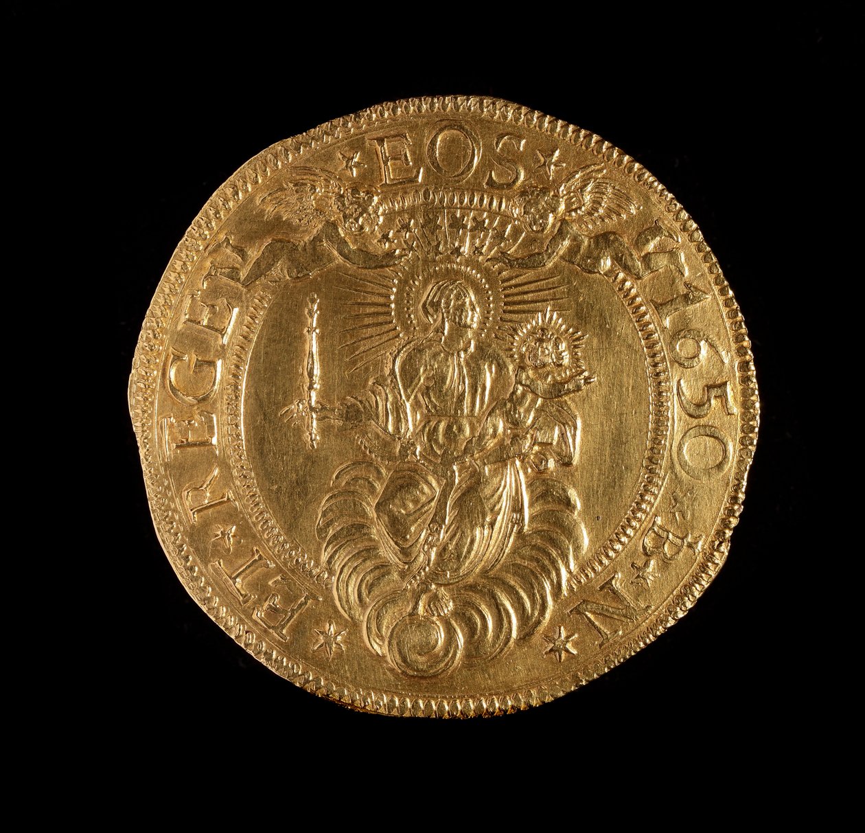 Waluta Republiki Genów: 12,5 złota podwójna moneta. Średnica 61 mm. 1656. powrót. Muzea genów Strada Nuova autorstwa Italian School