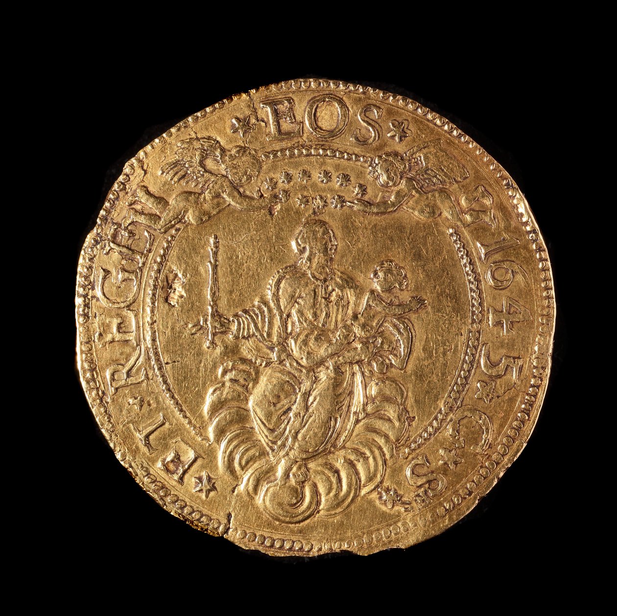 Waluta Republiki Genów: 20 podwójnych złota. Średnica 58 mm. 1645. Powrót. Muzea genów Strada Nuova autorstwa Italian School