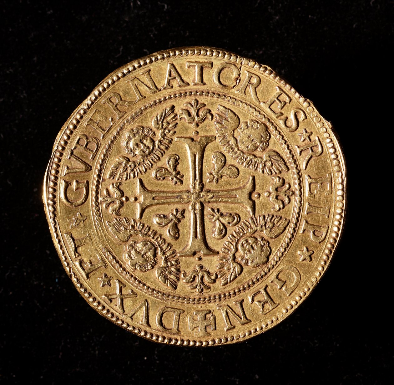 Waluta Republiki Genów: 20 podwójnych złota. Średnica 58 mm. 1645. Przód. Muzea genów Strada Nuova (inv, M7097) autorstwa Italian School