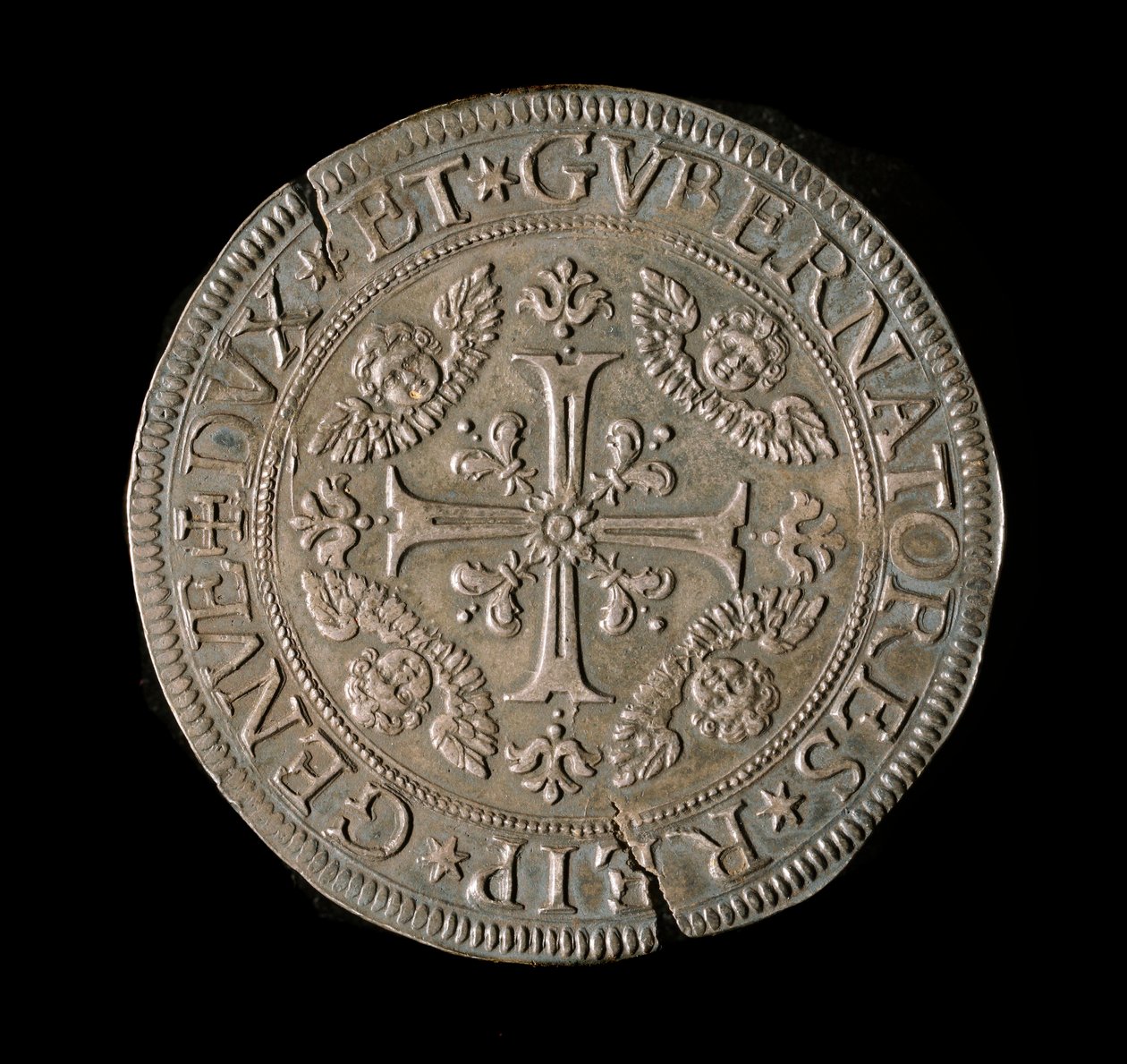 Waluta Republiki Genów: szeroka ECU w srebrze. Śr. 61 mm. 1693. przód. Genes Musei di Strada Nuova (inv, M7135) autorstwa Italian School