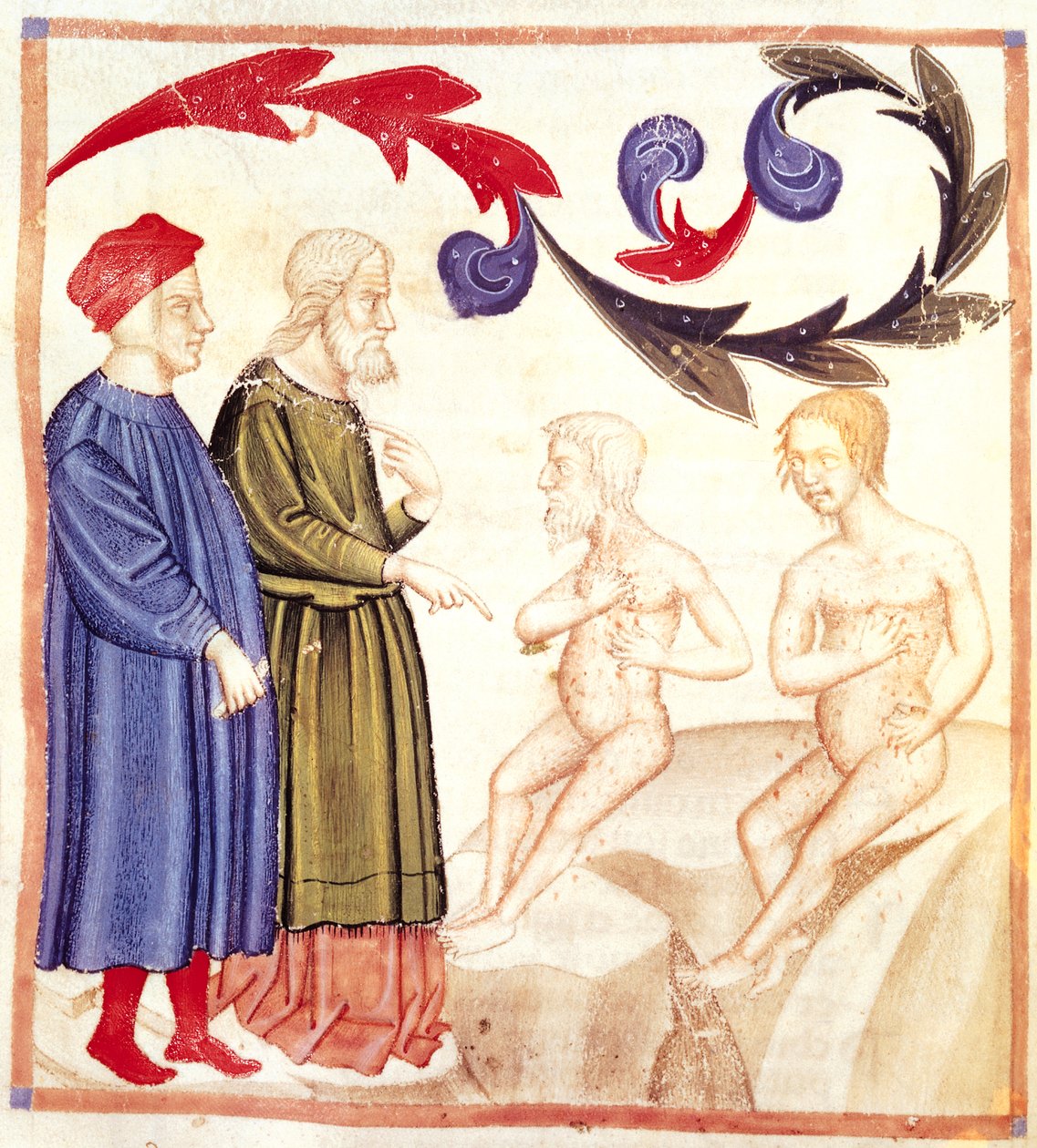 Dante, Virgil and the Plague, z Boskiej komedii Dante Alighieri (1265-1321) autorstwa Italian School