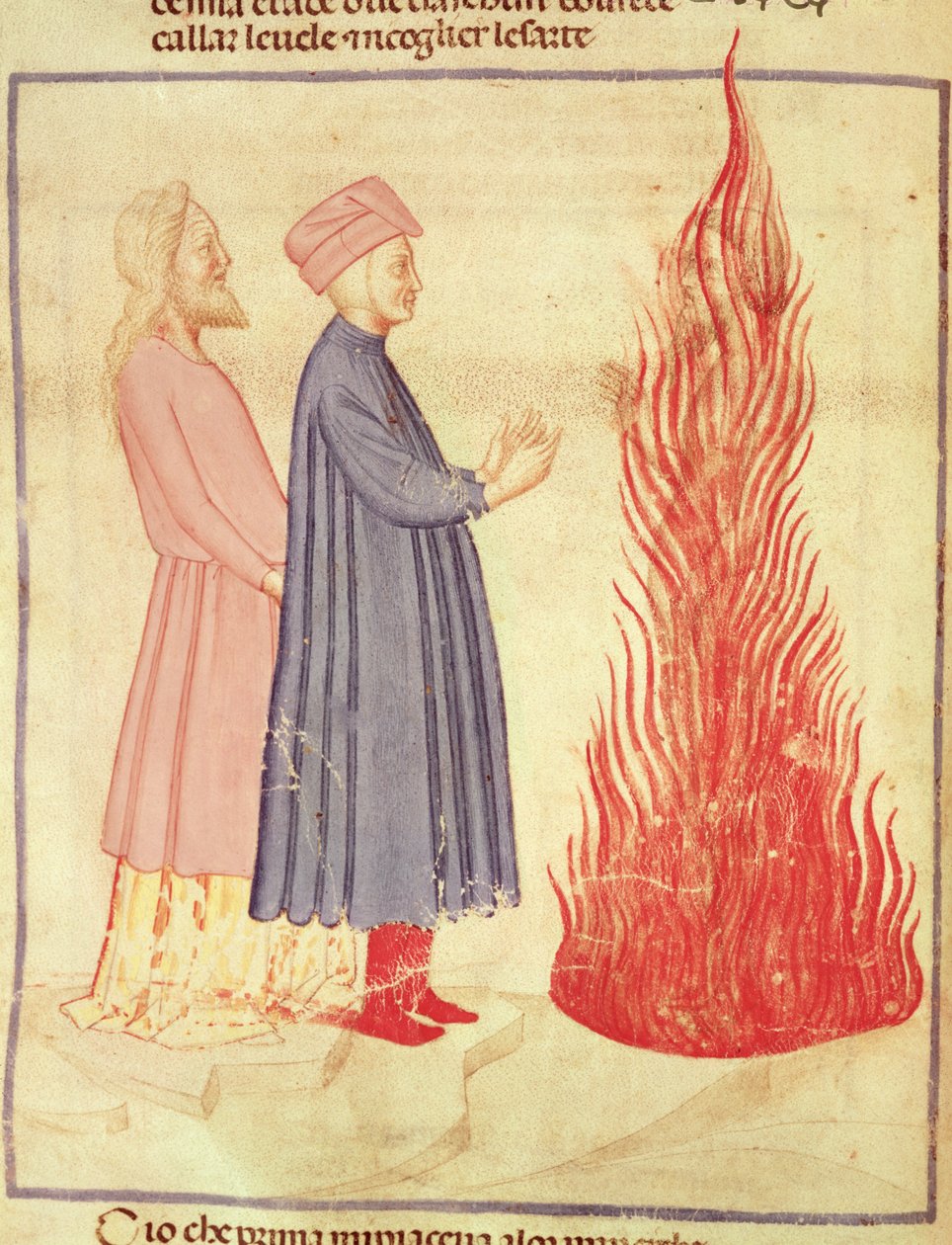 Dante i Virgil (70-19 pne) rozpoznają Ulyseesa z Boskiej komedii Dantego Alighieri (1265-1321) autorstwa Italian School