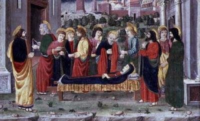 Śmierć Dziewicy (przedział predelli), Veneto, ok. 1480 autorstwa Italian School