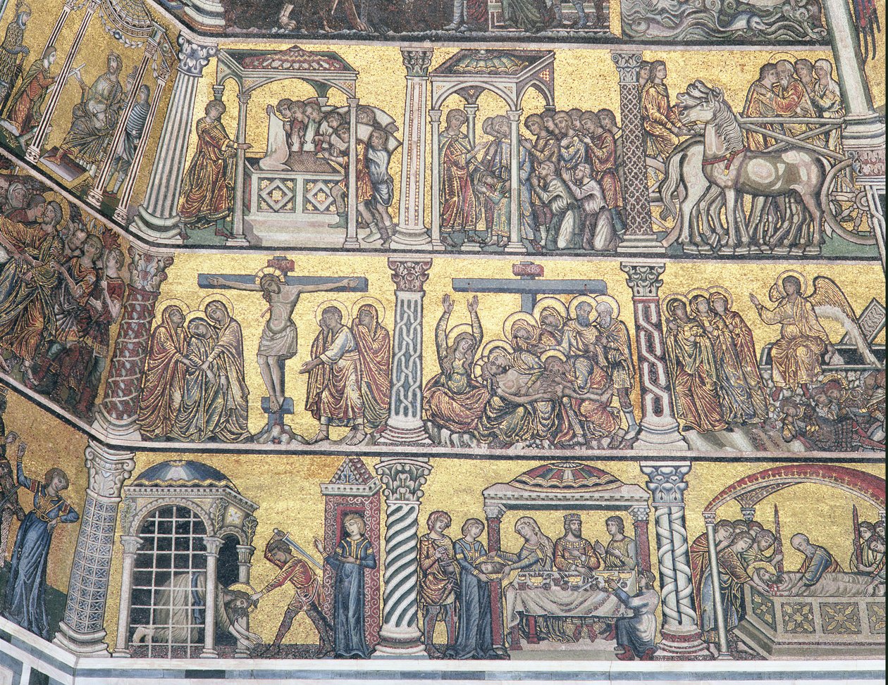 Detal sufitu, baptysterium, Florencja (mozaika) autorstwa Italian School