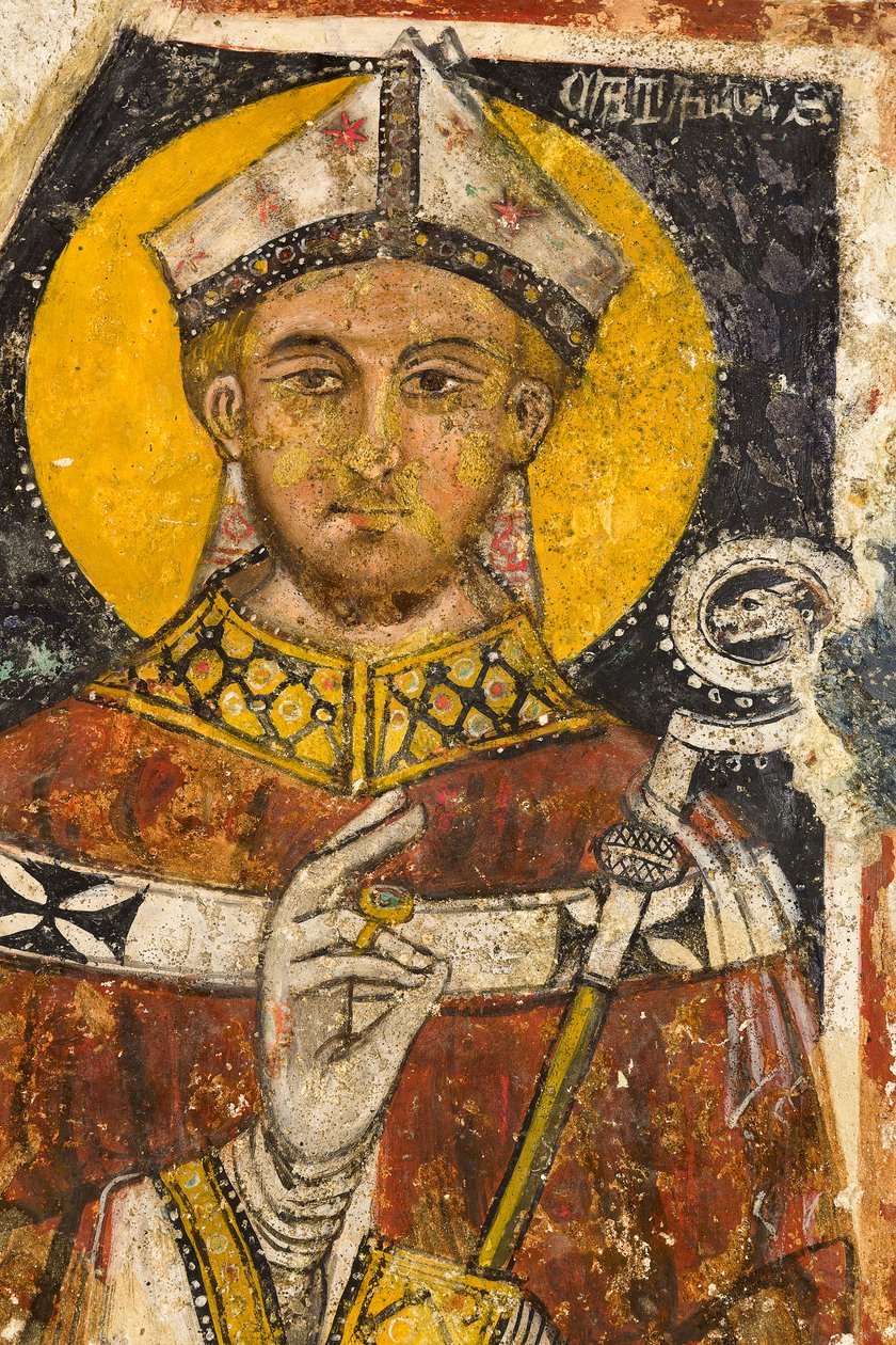 Fragment tryptyku przedstawiającego San Cataldo, krypta katedry autorstwa Italian School