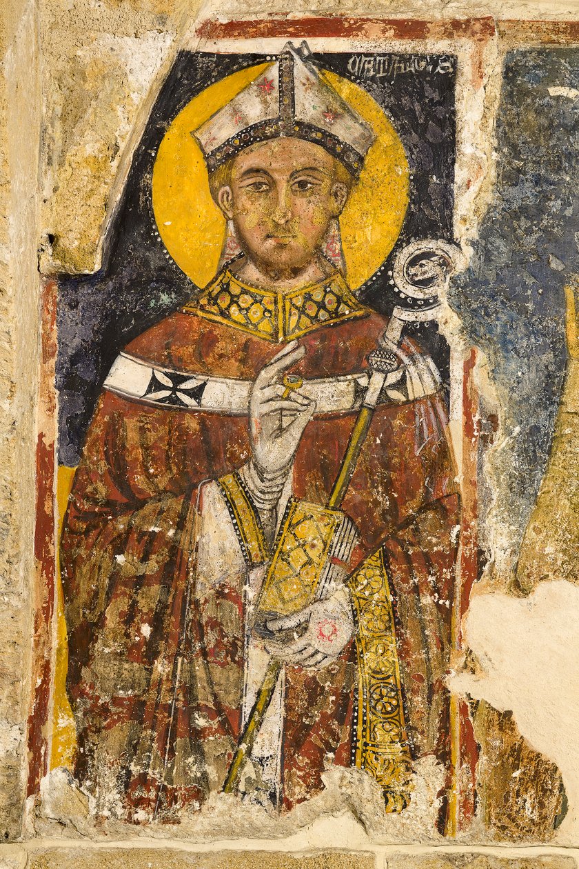 Fragment tryptyku przedstawiającego San Cataldo, krypta katedry autorstwa Italian School