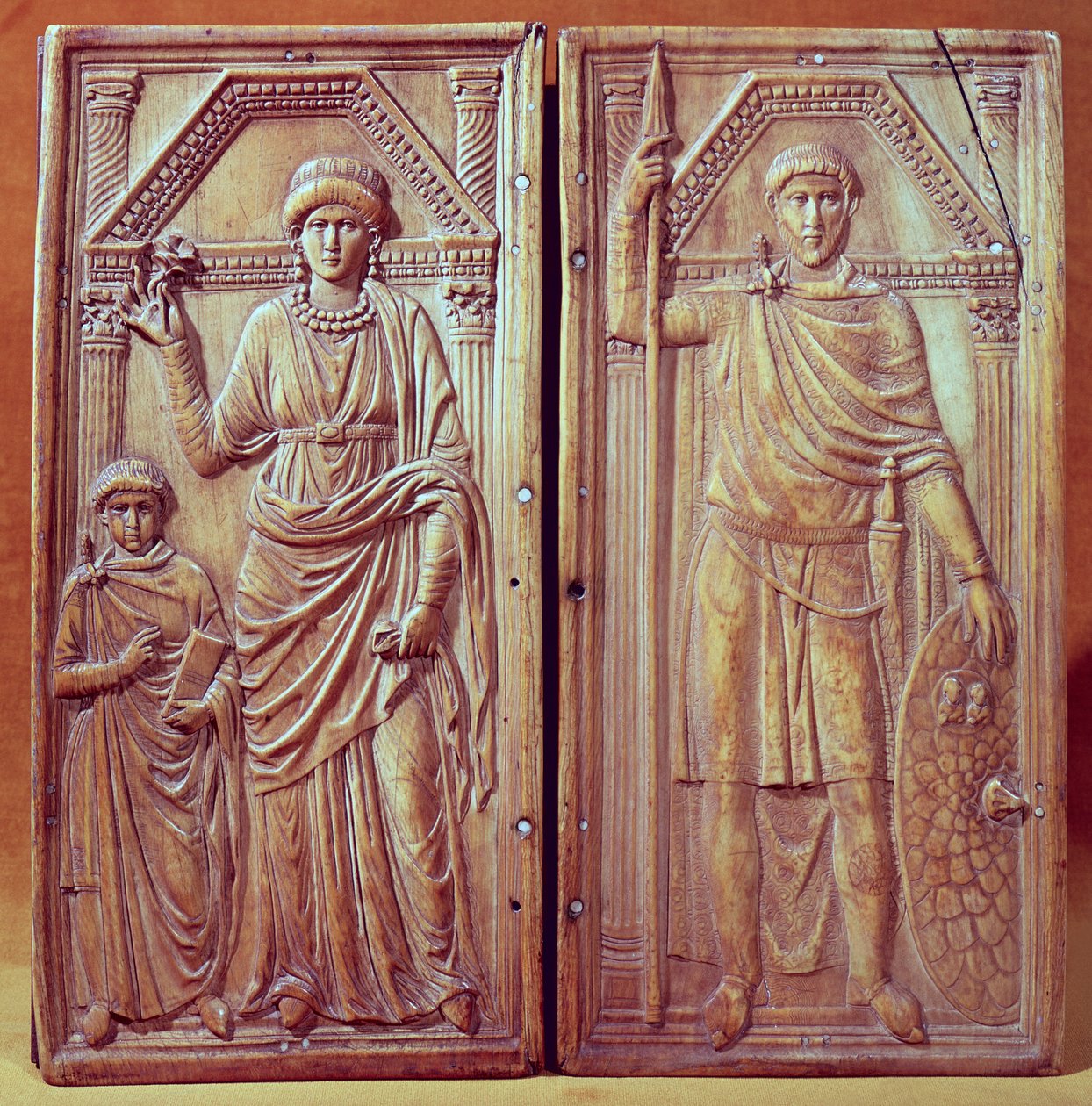 Dyptyk przedstawiający Stylichona (ok. 365-408), Serenę i Eucharius autorstwa Italian School