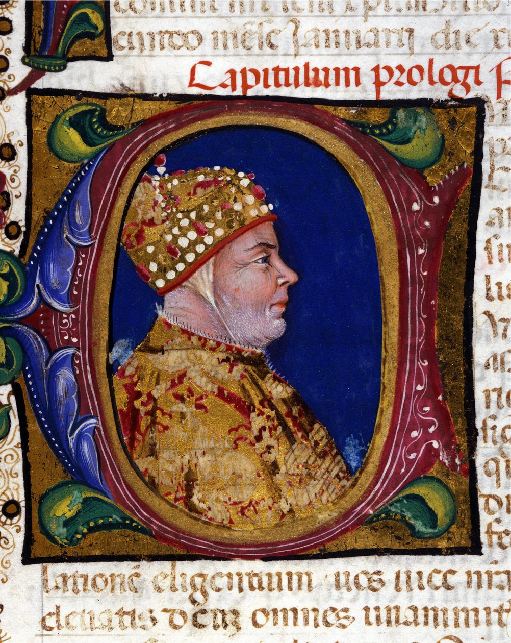 Doge Antonio Venier, portret iluminowany z 1382 roku, autorstwa Italian School