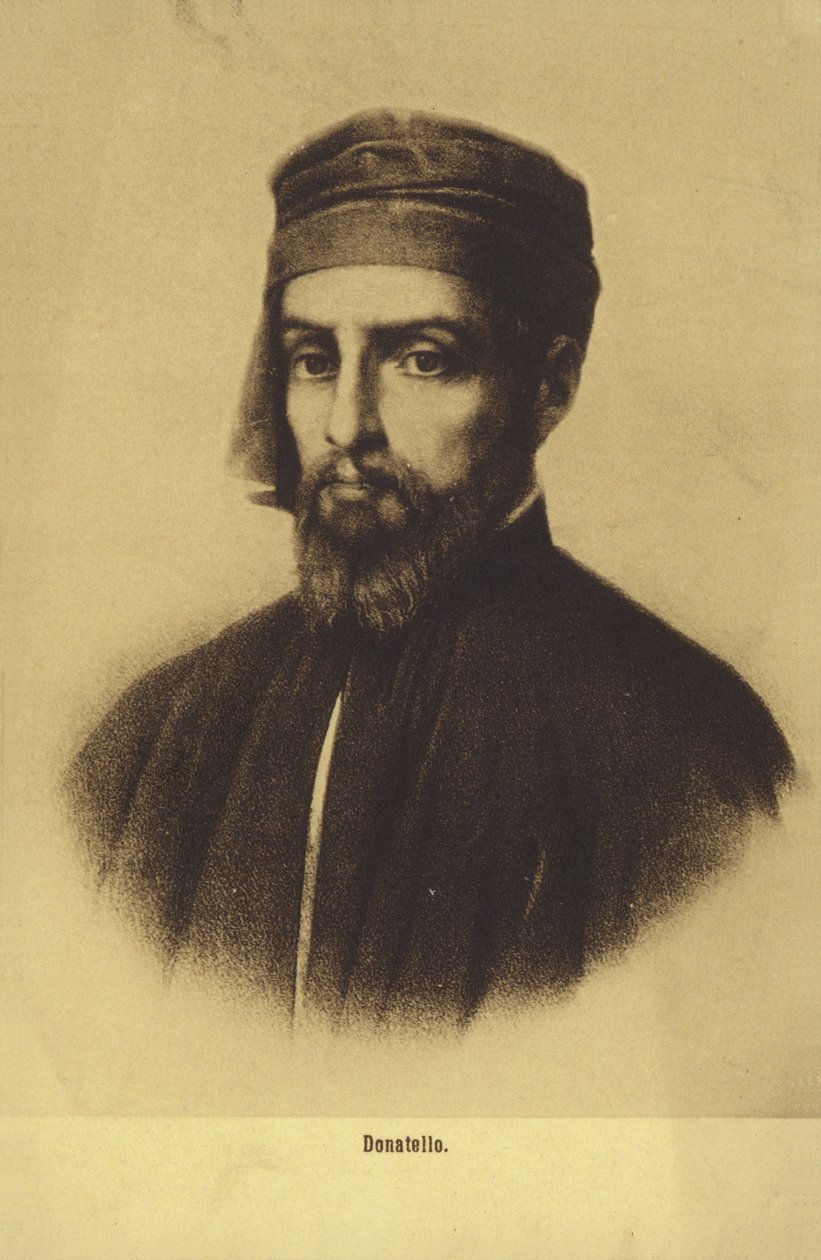 Donatello, włoski malarz i rzeźbiarz (litografia) autorstwa Italian School