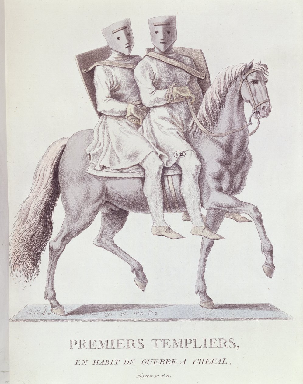 Wcześni rycerze konni templariusze w strojach bojowych, 1783 autorstwa Italian School