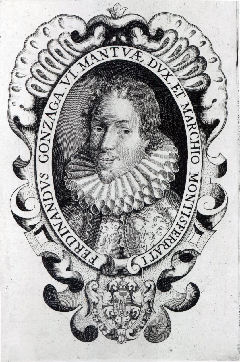 Ferdinando Gonzaga, książę Mantui (rycina) (bw zdjęcie) autorstwa Italian School