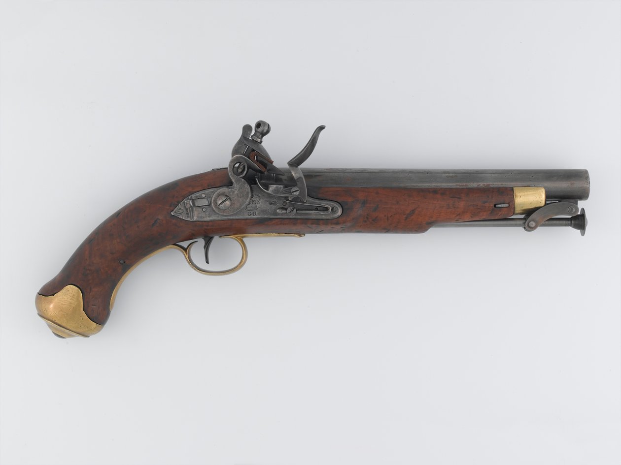 Pistolet Flintlock 16 otwór (0,65 cala), New Land Pattern, Light Dragoons, ok. 1808 (pistolet, skałkowy, 0,65 w New Land, lekki dragon) autorstwa Italian School