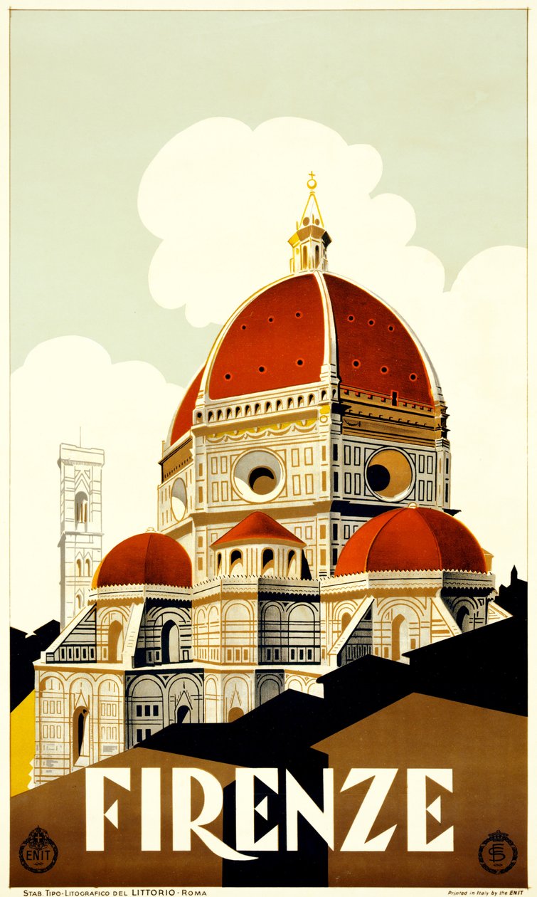 Plakat podróżniczy Florencja, ok. 1930 r. (litografia) autorstwa Italian School