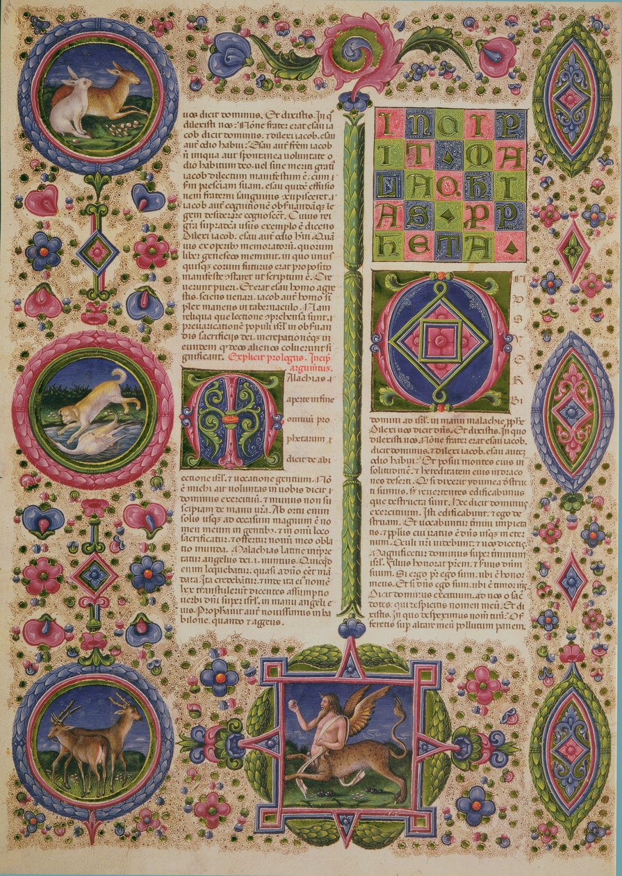 Fol.108v Księga proroka Malachiasza, z Biblii Borso d