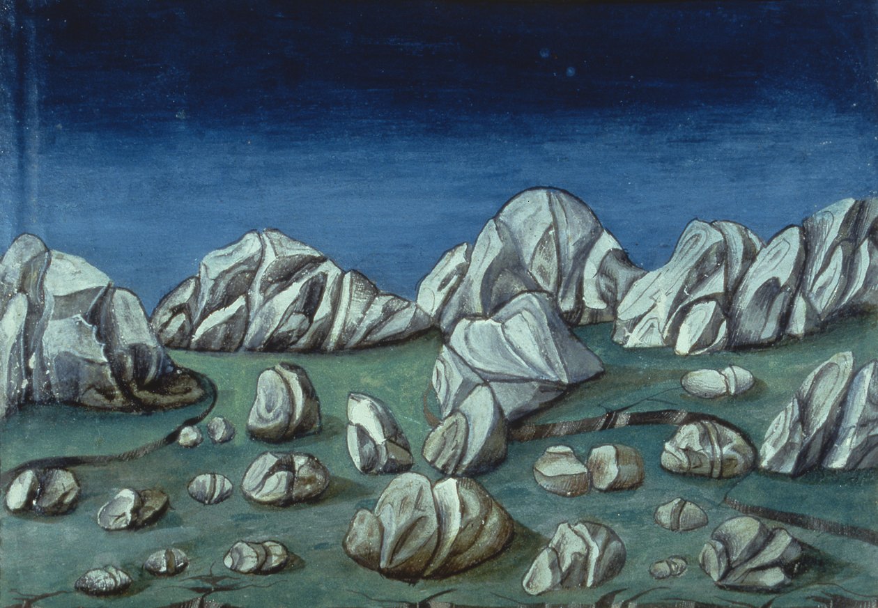 Fol.120r Koniec świata i Sąd Ostateczny: Ziemia się otwiera (welum) autorstwa Italian School
