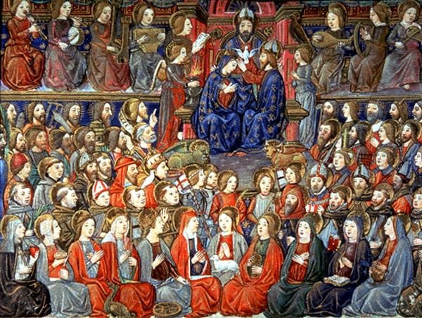 Fol.151v Sąd Ostateczny: Sprawiedliwy zostanie wezwany na ucztę (welum) autorstwa Italian School