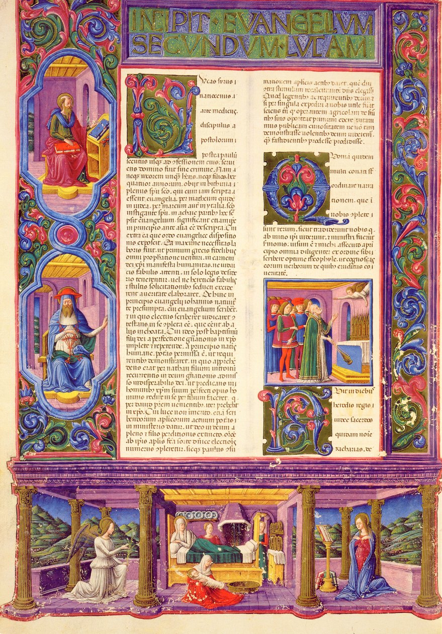 Fol.157v Druga Ewangelia Łukasza, z Biblii Borso d