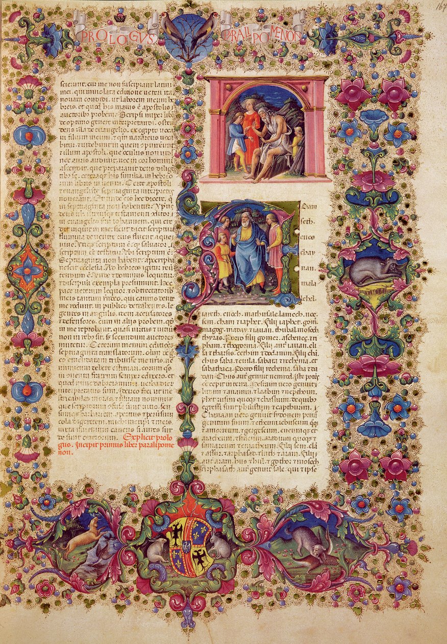 Fol.167r Pierwsza Księga Kronik, z Biblii Borso d