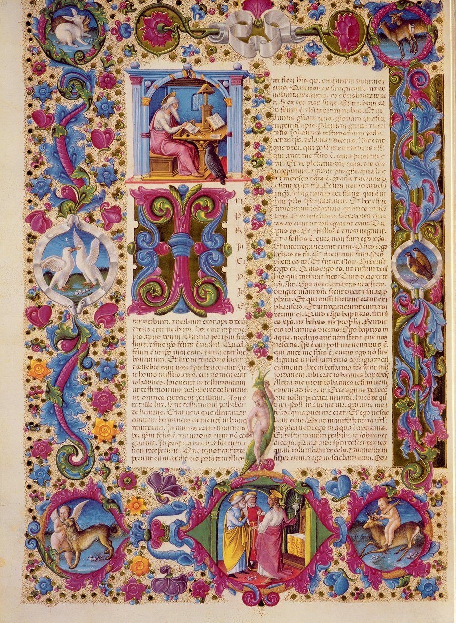 Fol.172v Druga Ewangelia Jana, z Biblii Borso d