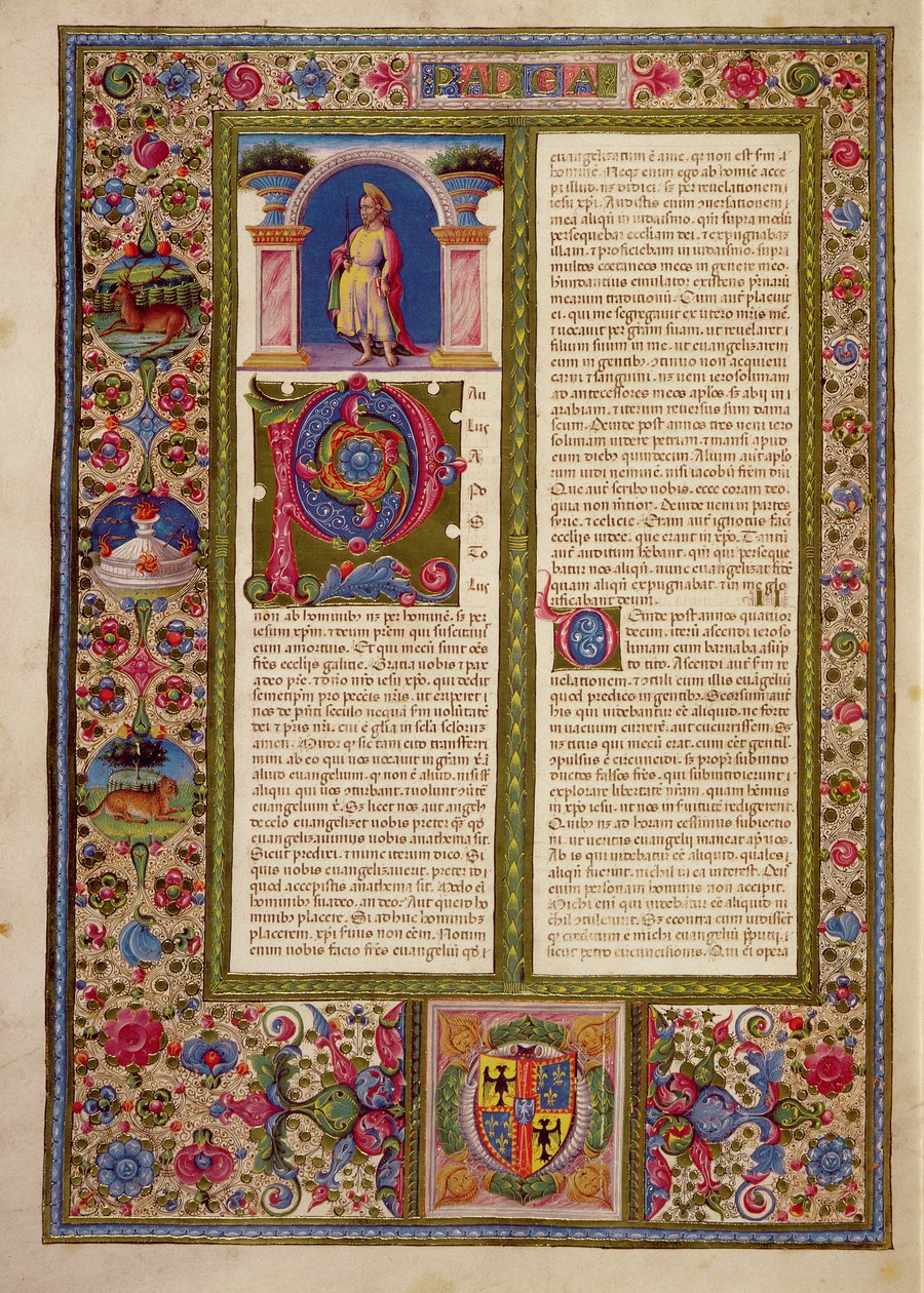 Fol.195v List św. Pawła do Cortiny, z Biblii Borso d