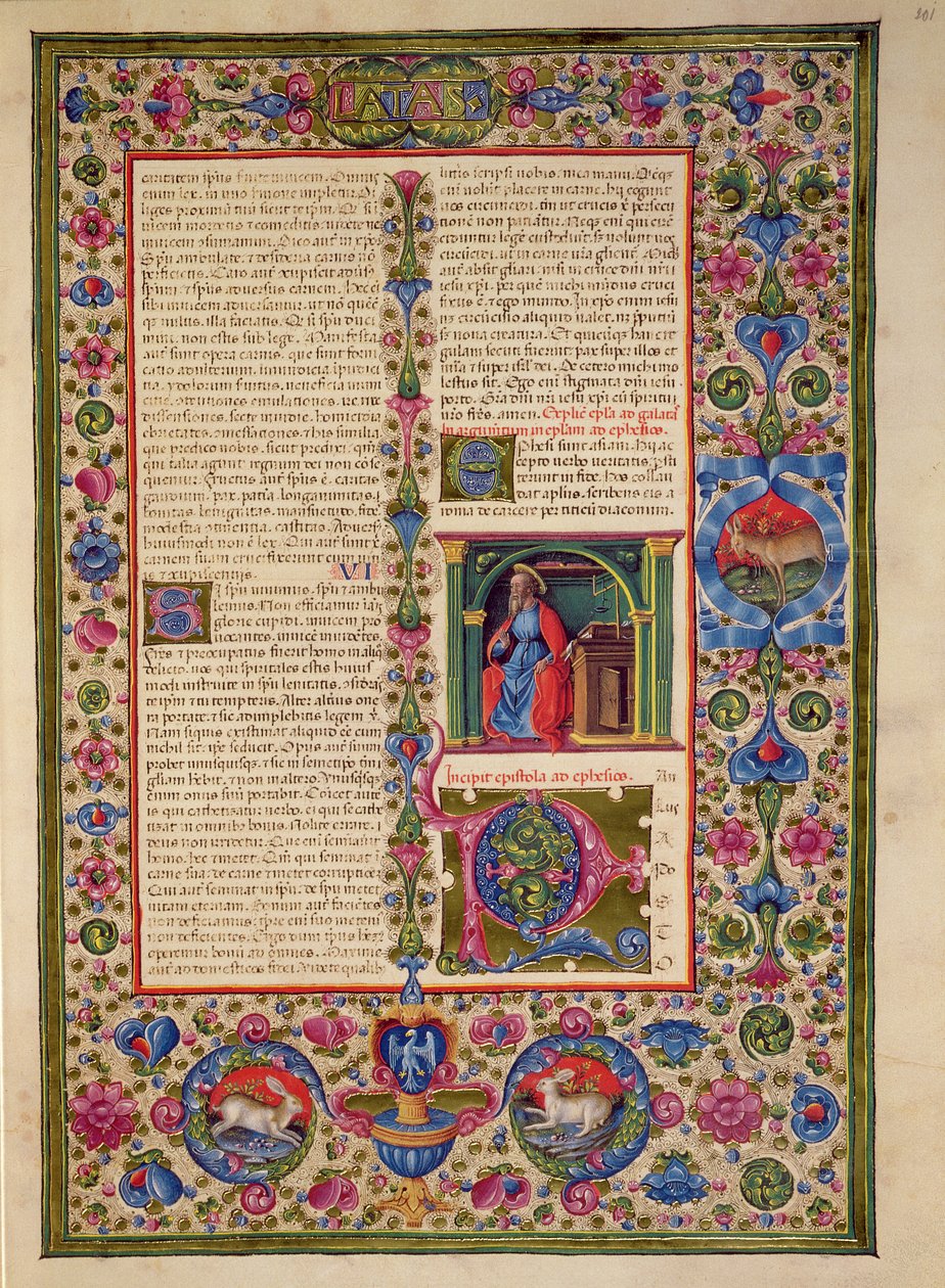 Fol.201r List św. Pawła do Efezjan, z Biblii Borso d