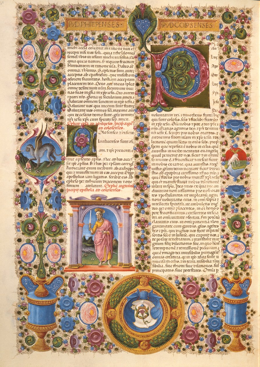 Fol.204v List św. Pawła do Kolosan, z Biblii Borso d