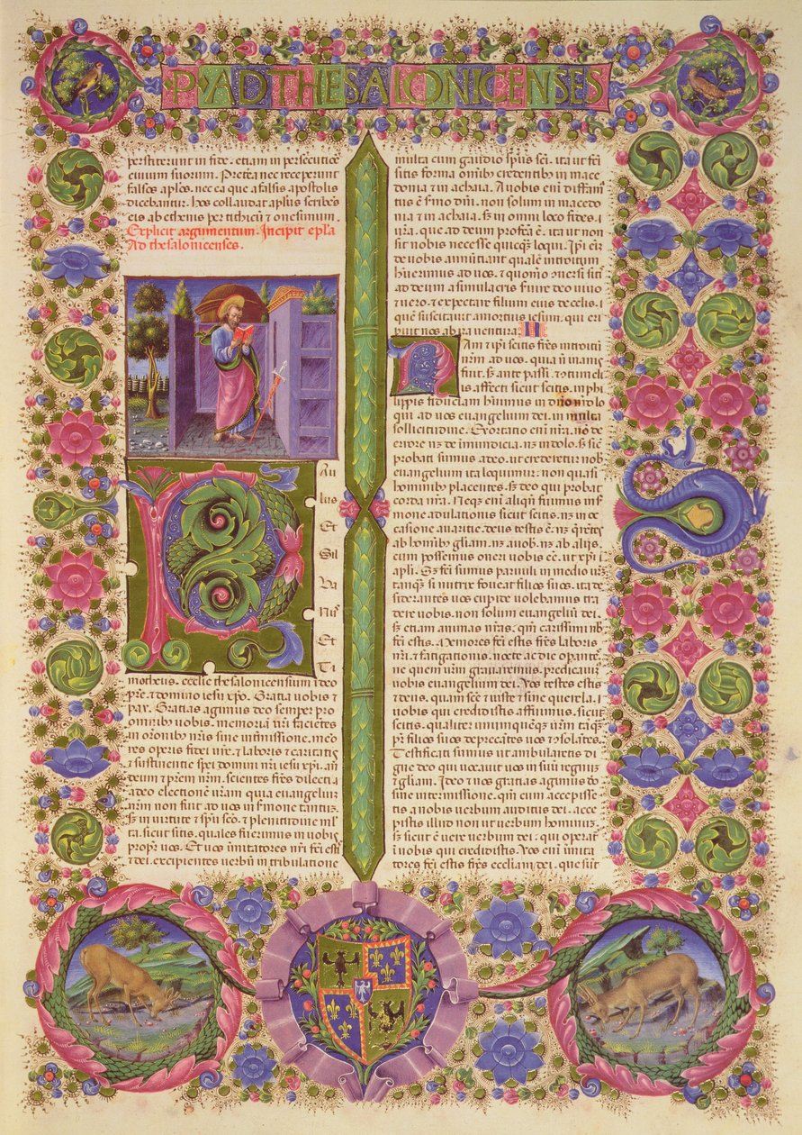 Fol.206r List św. Pawła do Tesaloniczan, z Biblii Borso d