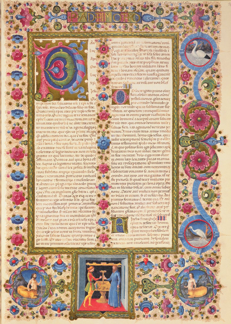 Fol.208r List św. Pawła do Tymoteusza, z Biblii Borso d