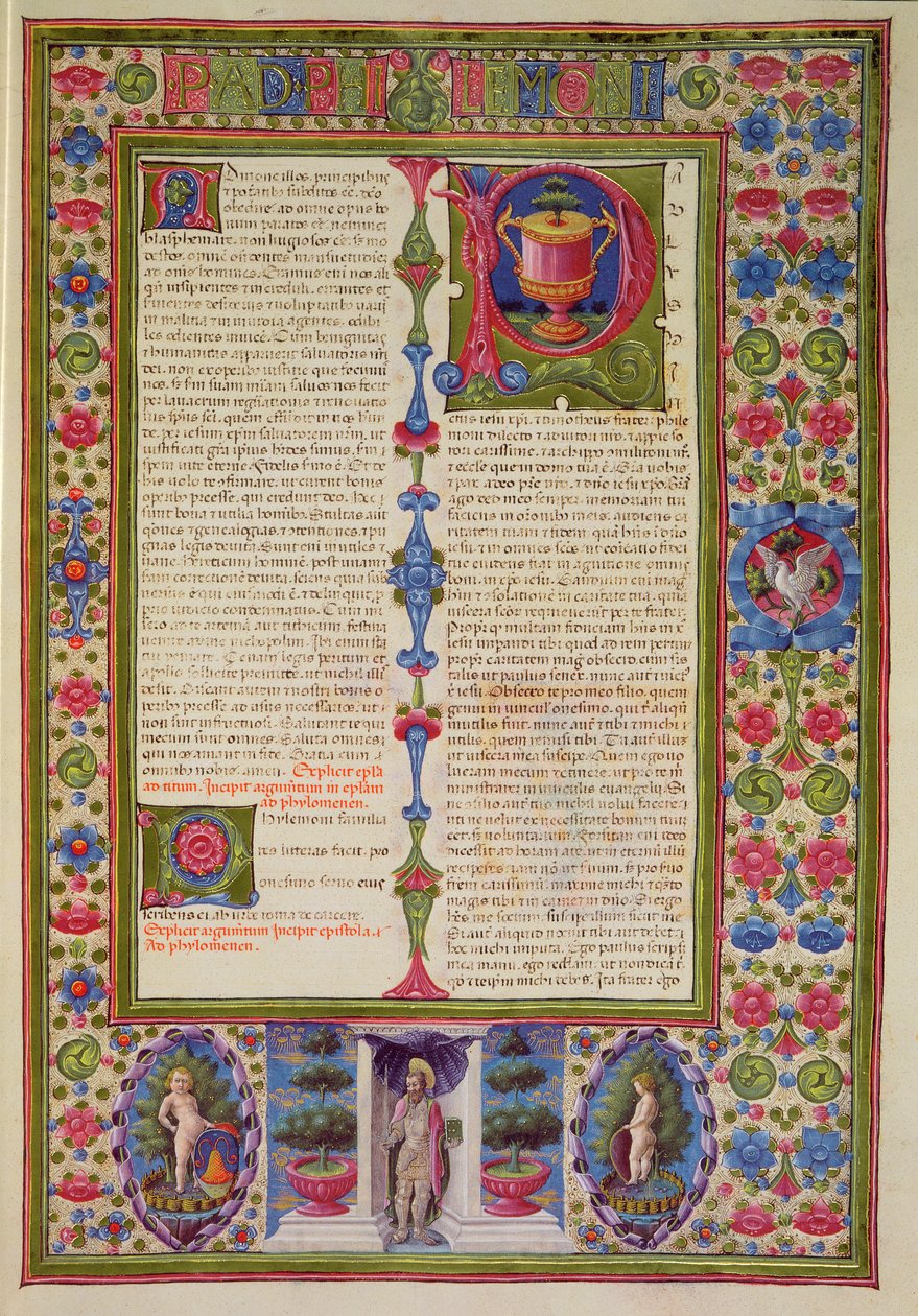 Fol.211r List św. Pawła do Filemona, z Biblii Borso d