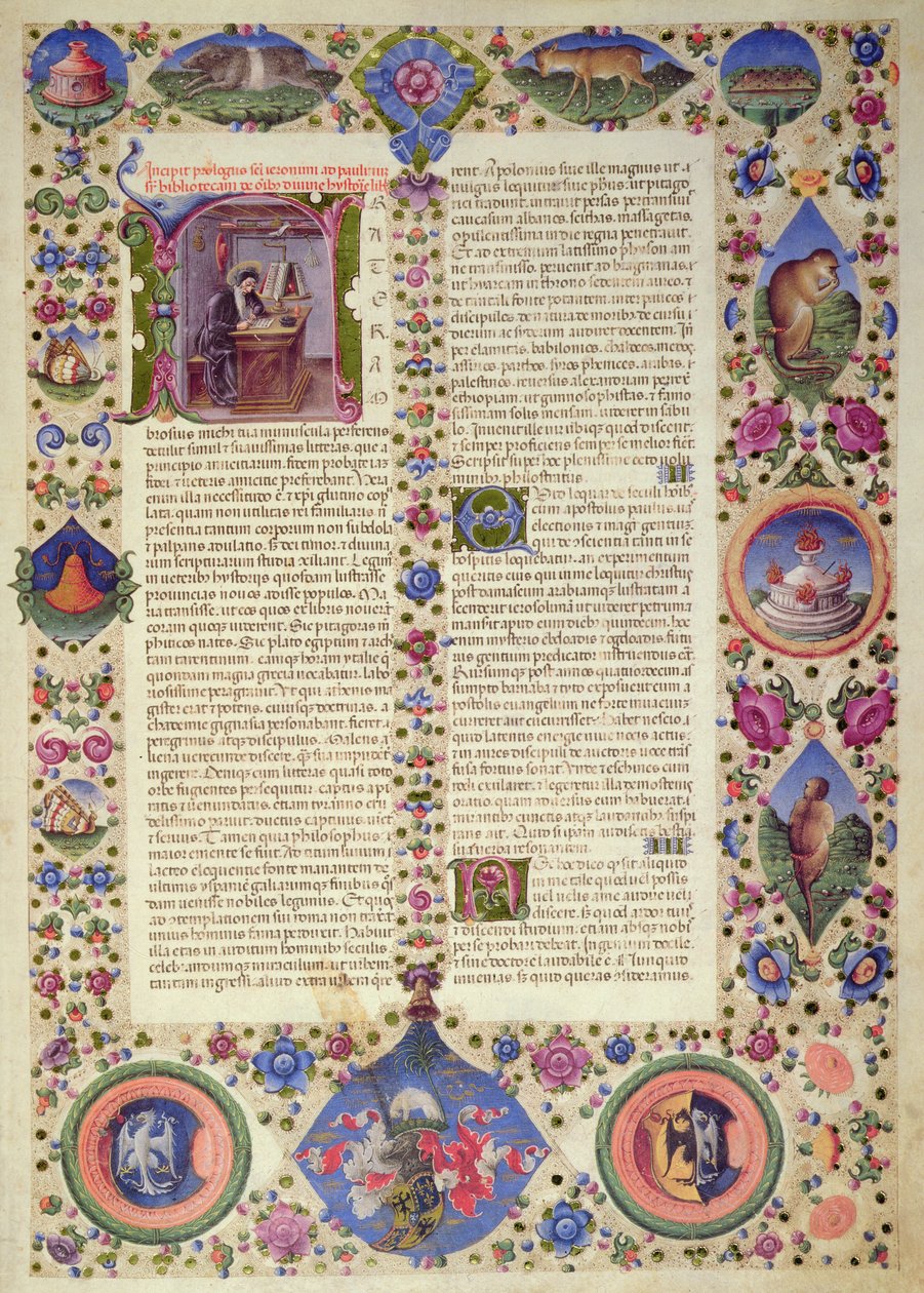 Fol.2R Incipit of the Prologue, z Borso d