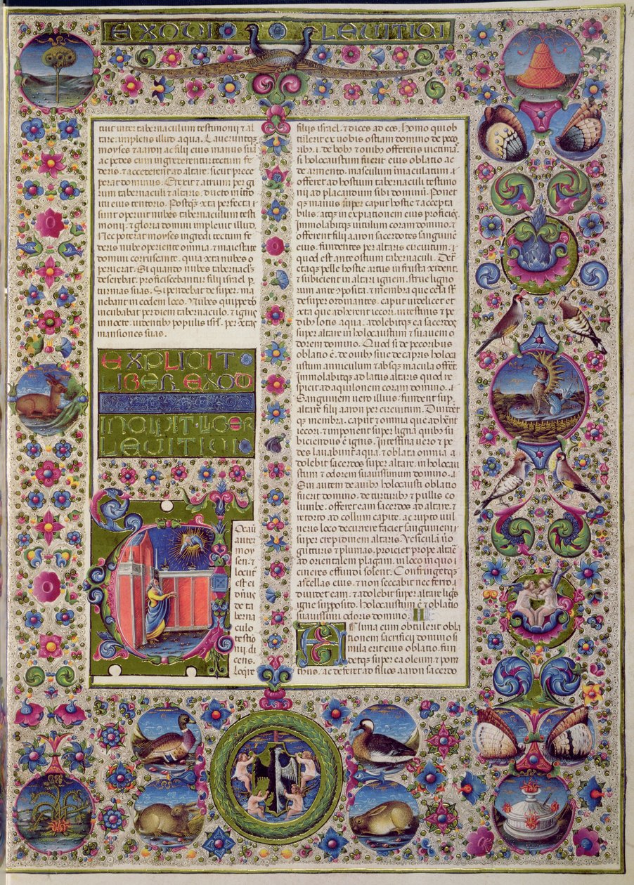 Fol.44r Wstępne słowa Księgi Kapłańskiej, z Biblii Borso d