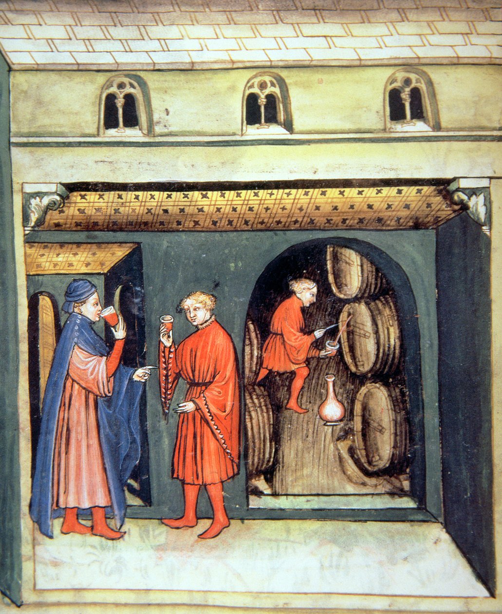 Fol.86v Dojrzałe wino owocowe, ilustracja z Tacuinum Santiatis Codex Vindobonensis autorstwa Italian School